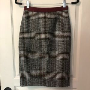 Houndstooth/Plaid Tweed Pencil Skirt - Boden - US2